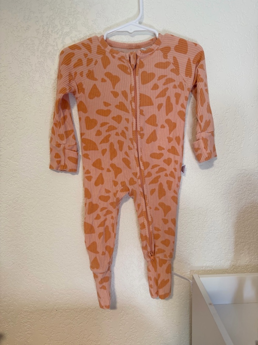 Brixton Phoenix Orange Pink Ribbed Heart Bamboo Sleeper 3-6 Months